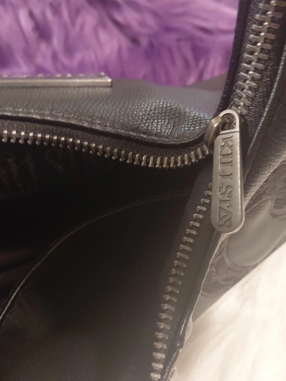 KILLSTAR Black Hobo Bag with Embroidered Snake Motif